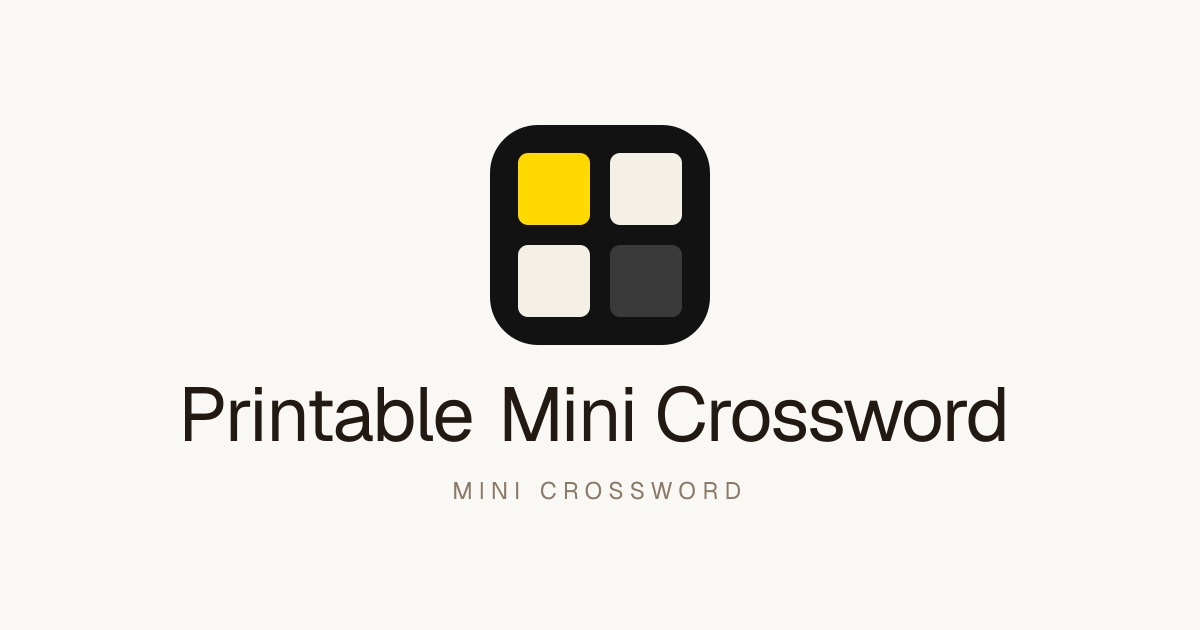 Printable Mini Crossword Puzzles — Free PDF